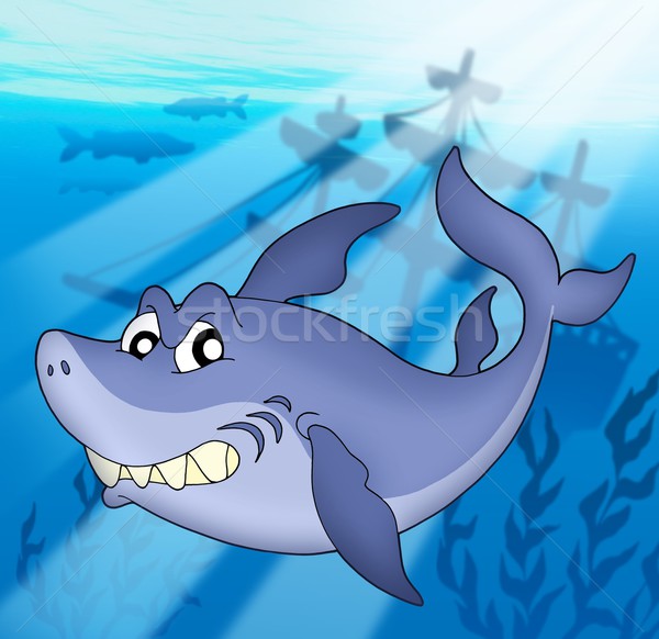 Rekina wrak kolor ilustracja morza pozostawia Zdjęcia stock © clairev
