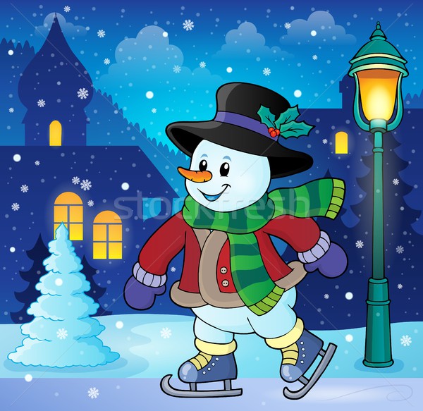 Skating snowman theme image 3 Stock photo © clairev