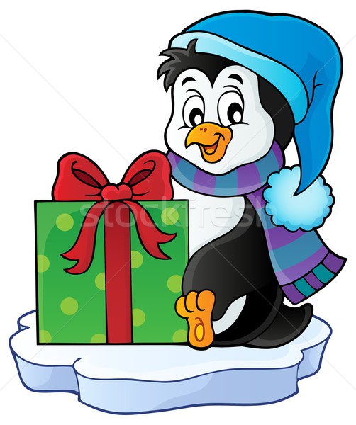 Christmas pinguin onderwerp afbeelding ontwerp ijs Stockfoto © clairev