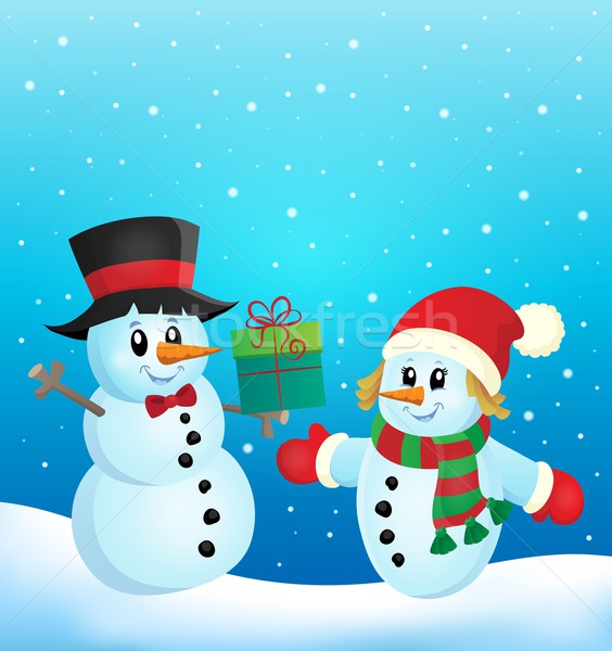 Christmas snowmen theme image 2 Stock photo © clairev