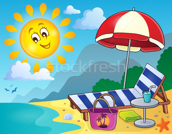 Sunlounger on beach image 1 Stock photo © clairev