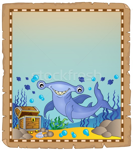 Parchment with hammerhead shark Stock photo © clairev