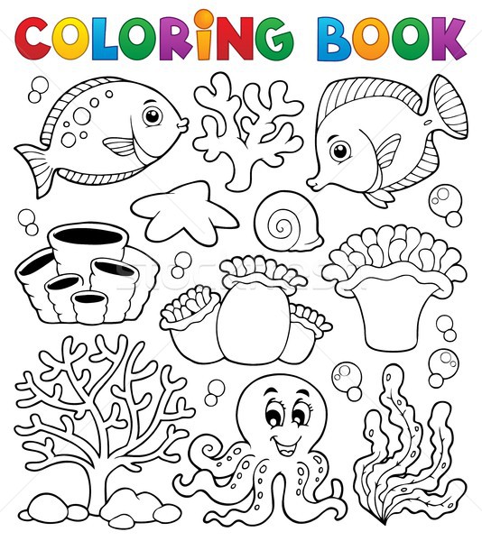 Livre de coloriage livre poissons nature design [[stock_photo]] © clairev