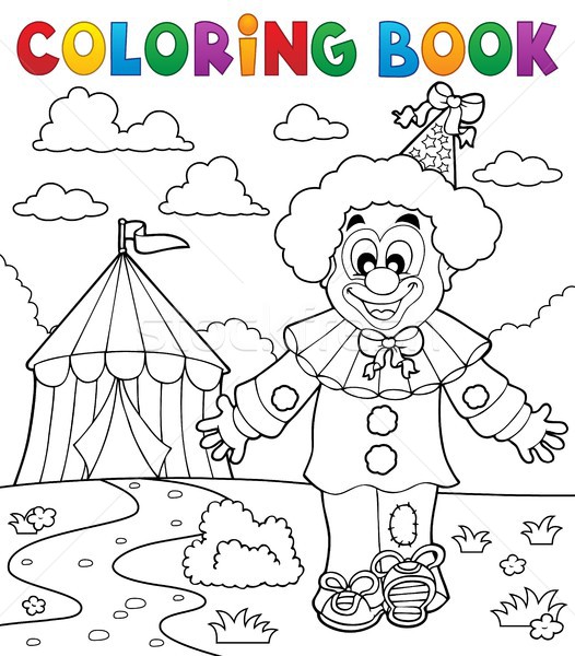 Coloring book clown thematics 3 Stock photo © clairev