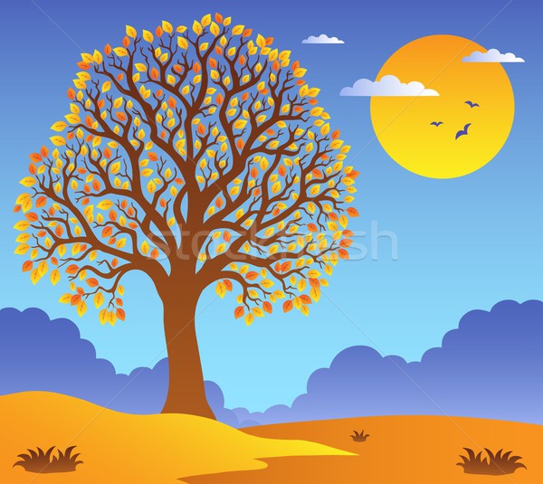 Scenery with leafy tree 2 Stock photo © clairev