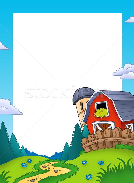 Frame with landscape and barn Stock photo © clairev