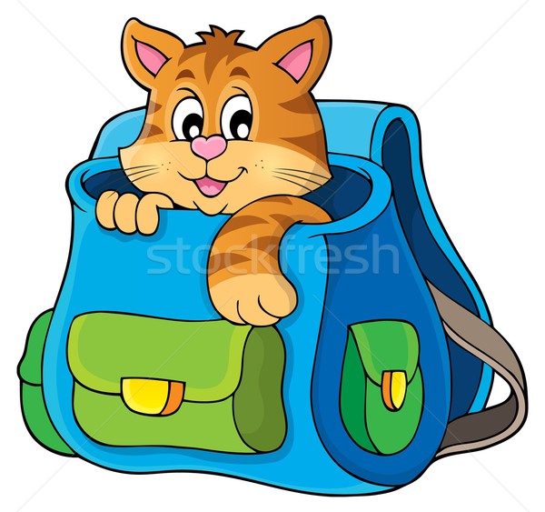 Cat in schoolbag theme image 1 Stock photo © clairev