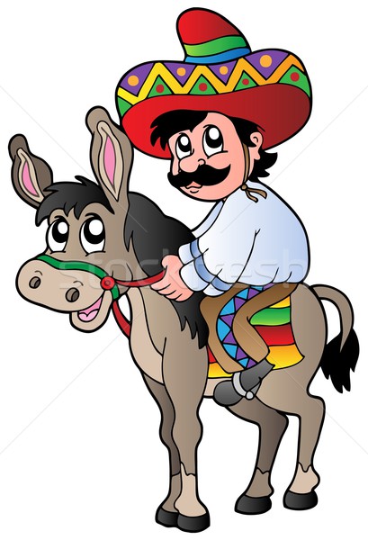 Mexican riding donkey Stock photo © clairev