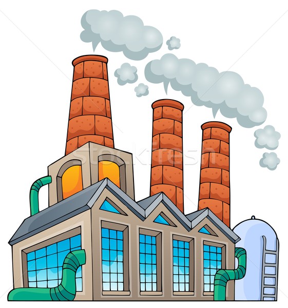 Fabriek afbeelding gebouw kunst rook industrie Stockfoto © clairev