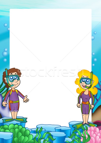 кадр два цвета иллюстрация воды детей Сток-фото © clairev