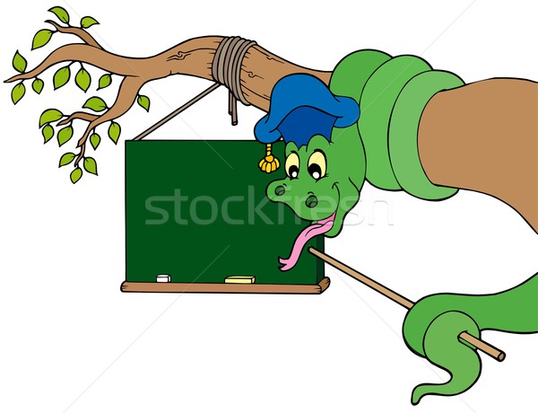 Snake teacher with table on tree Stock photo © clairev