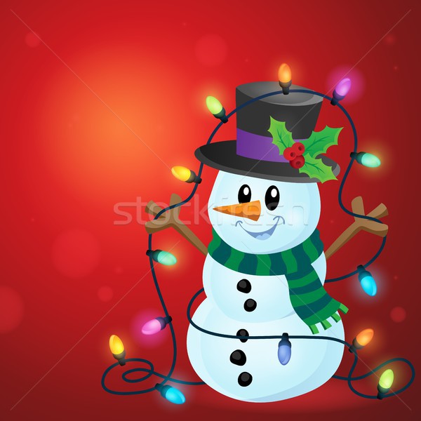 Snowman with Christmas lights image 3 Stock photo © clairev