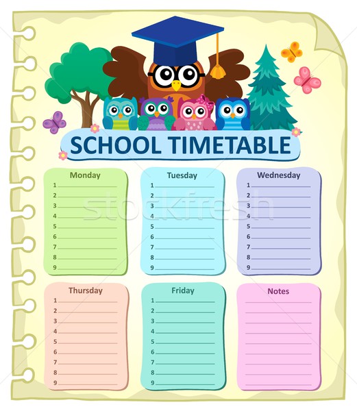 Weekly school timetable subject 7 Stock photo © clairev