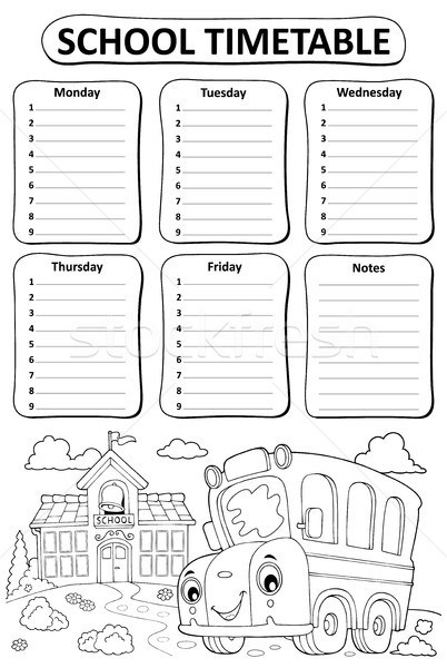 Black and white school timetable topic 3 Stock photo © clairev