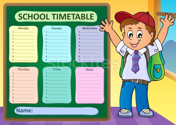 Weekly school timetable design 6 Stock photo © clairev