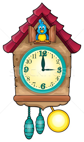 Zegar obraz drewna sztuki czasu numery Zdjęcia stock © clairev