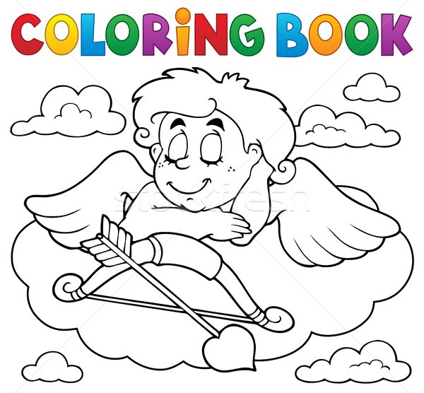 Coloring book Cupid topic 7 Stock photo © clairev