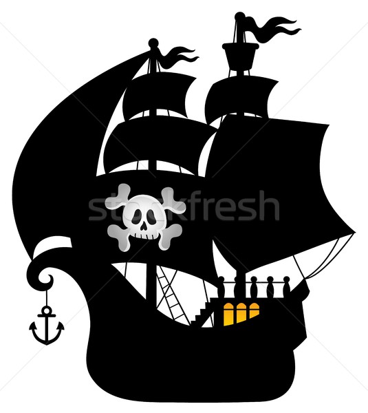 Pirate vessel silhouette theme 1 Stock photo © clairev