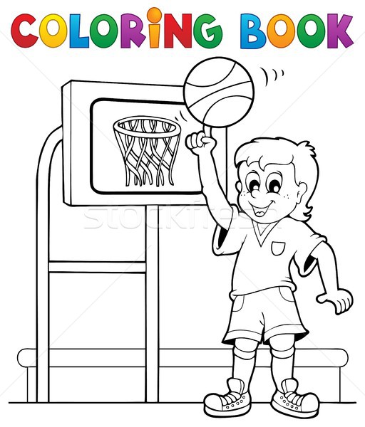 Coloring book sport and gym theme 3 Stock photo © clairev