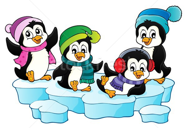 Happy winter penguins topic image 1 Stock photo © clairev