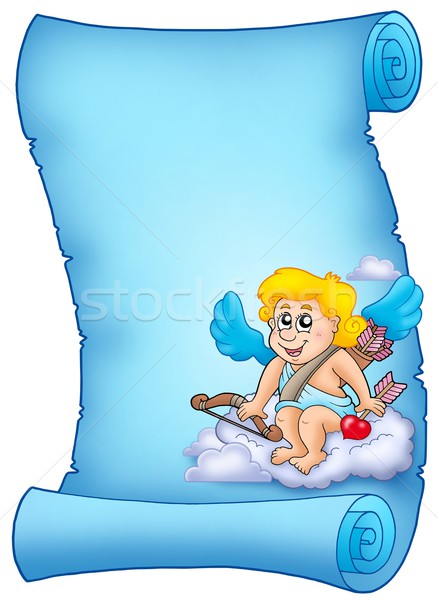 Blue parchment with Cupid 3 Stock photo © clairev
