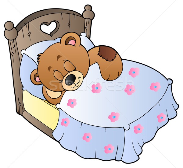 Stock photo: Cute sleeping teddy bear