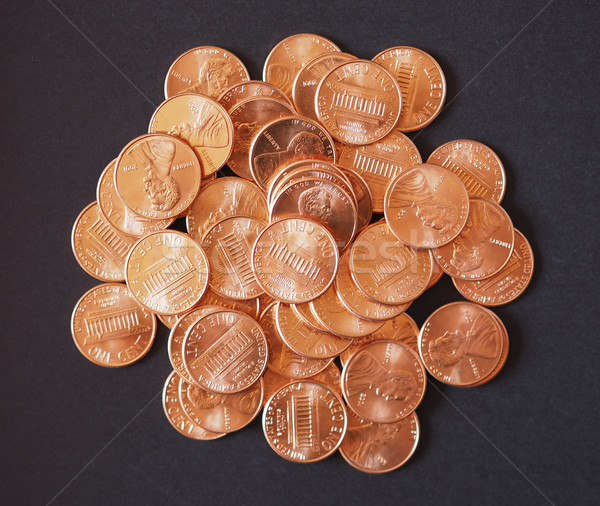 Dollar coins 1 cent wheat penny cent Stock photo © claudiodivizia