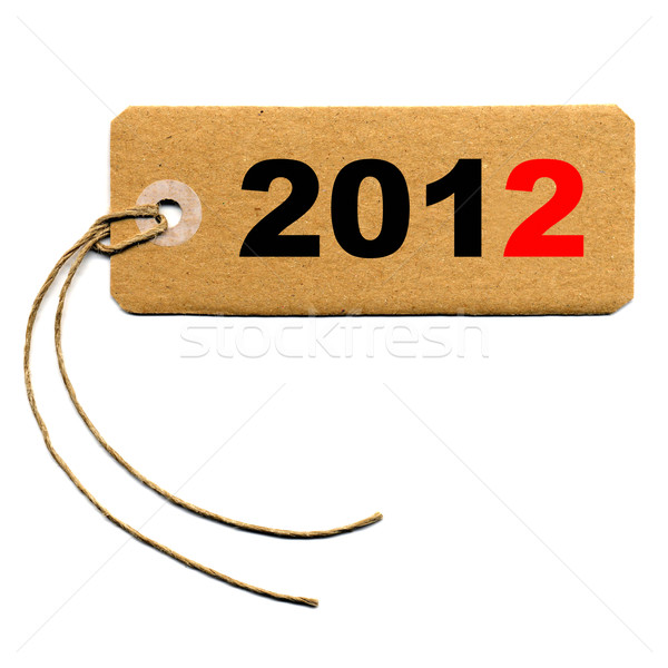 Tag étiquette isolé blanche année 2012 [[stock_photo]] © claudiodivizia