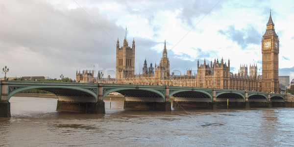 Stok fotoğraf: Westminster · köprü · panorama · evler · parlamento · Big · Ben