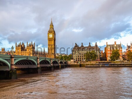Westminster Brücke Panorama Häuser Parlament Big Ben Stock foto © claudiodivizia