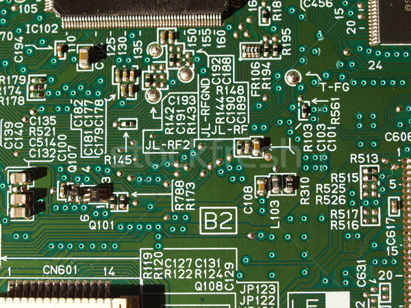 Gedruckt Schaltung Detail elektronischen Leiterplatte Computer Stock foto © claudiodivizia