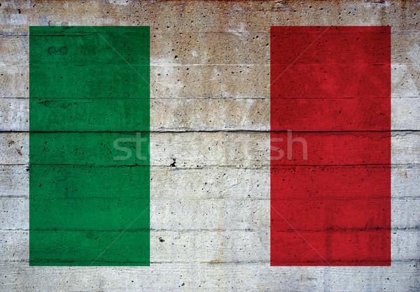 Bayrak İtalya beton duvar Stok fotoğraf © claudiodivizia