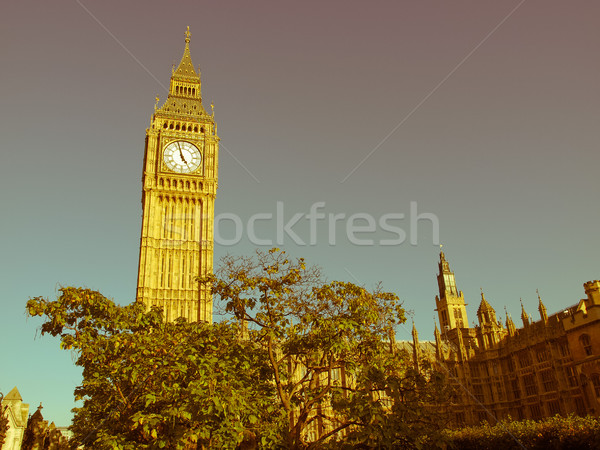 Rétro regarder Big Ben vintage Rechercher maisons [[stock_photo]] © claudiodivizia