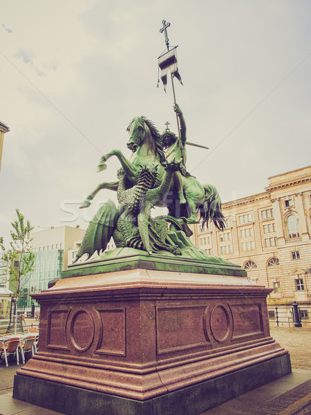 Retro look St George monument Berlin Stock photo © claudiodivizia