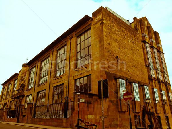 Retro bakmak Glasgow okul sanat bağbozumu Stok fotoğraf © claudiodivizia