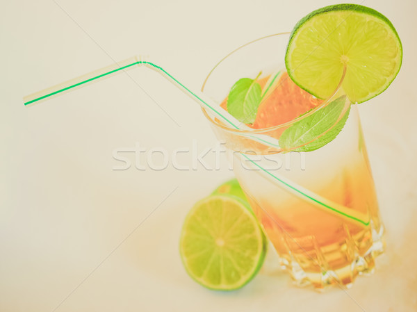 Retro aussehen Cocktail Bild Jahrgang schauen Stock foto © claudiodivizia