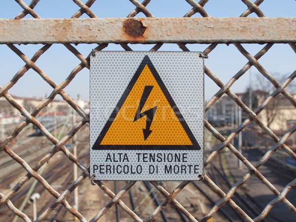 Elektryczne szoku podpisania ryzyko energii Zdjęcia stock © claudiodivizia
