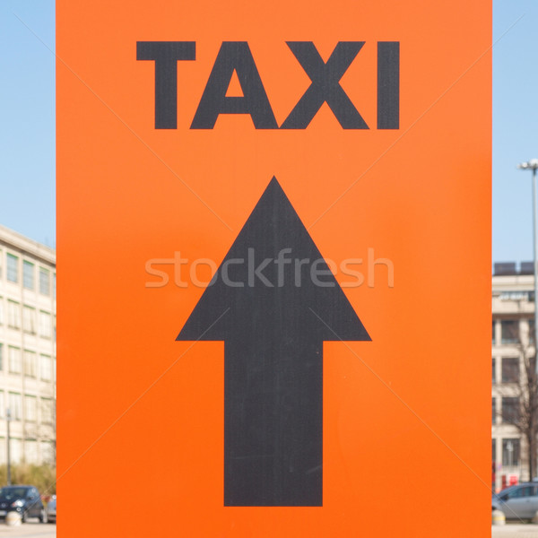 Stock fotó: Taxi · felirat · jelzőtábla · autó · narancs