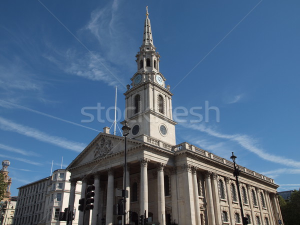 Stockfoto: Kerk · Londen · velden · vierkante · vintage