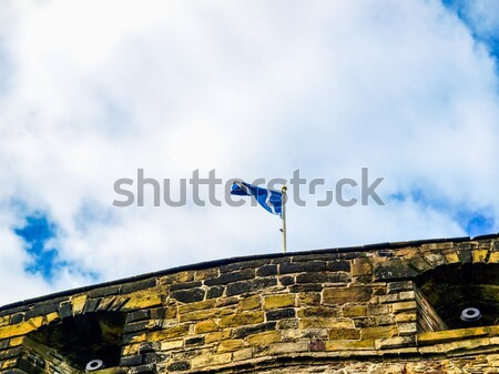 Banderą Szkocji Edinburgh zamek ściany kamień Zdjęcia stock © claudiodivizia