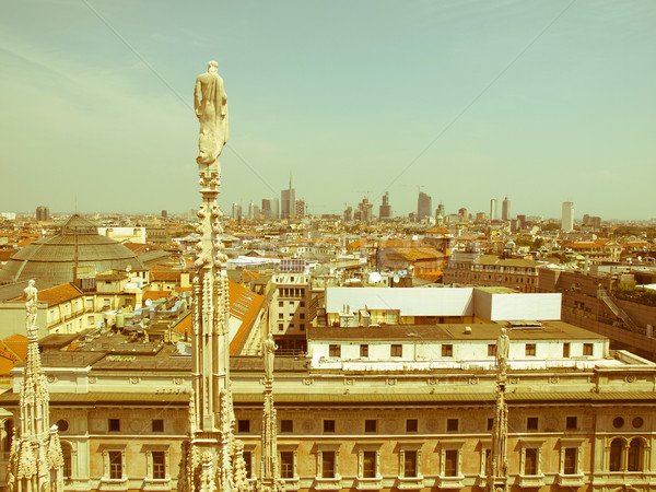 Retro néz Milánó Olaszország klasszikus néz Stock fotó © claudiodivizia
