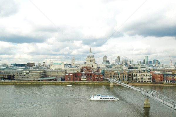 Weitwinkel Ansicht Kathedrale Stadt London Stock foto © claudiodivizia