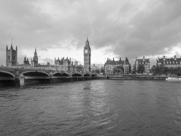 Westminster Brücke Panorama Häuser Parlament Big Ben Stock foto © claudiodivizia