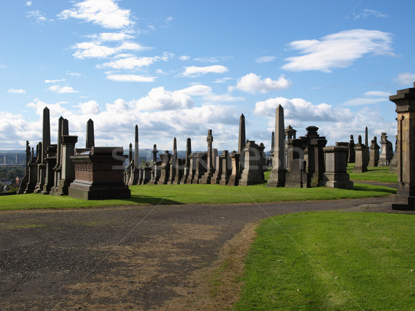 Glasgow Gotik bahçe mezarlık İskoçya kilise Stok fotoğraf © claudiodivizia