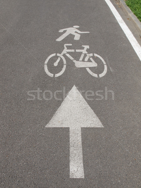 Bike corsia segno bicicletta Foto d'archivio © claudiodivizia