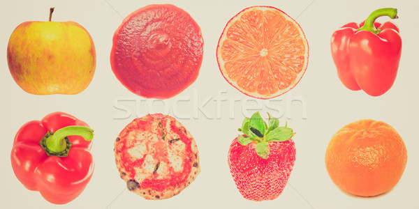 Stock photo: Retro look Food collage