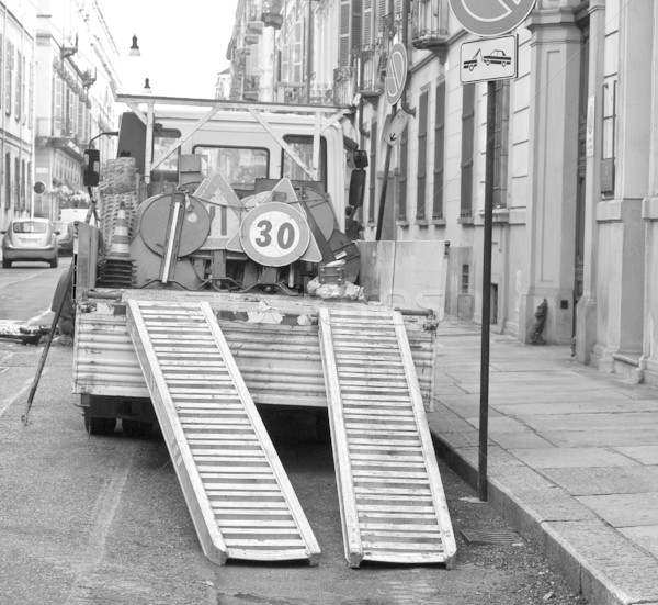 Roadworks signs Stock photo © claudiodivizia