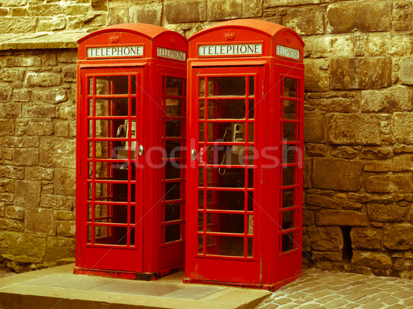 Stock photo: Retro looking London telephone box