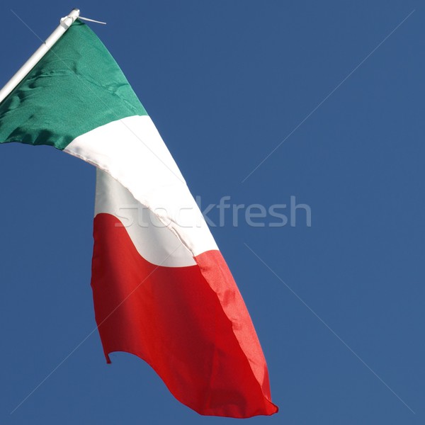 Bandeira italiana bandeira Itália blue sky fundo azul Foto stock © claudiodivizia