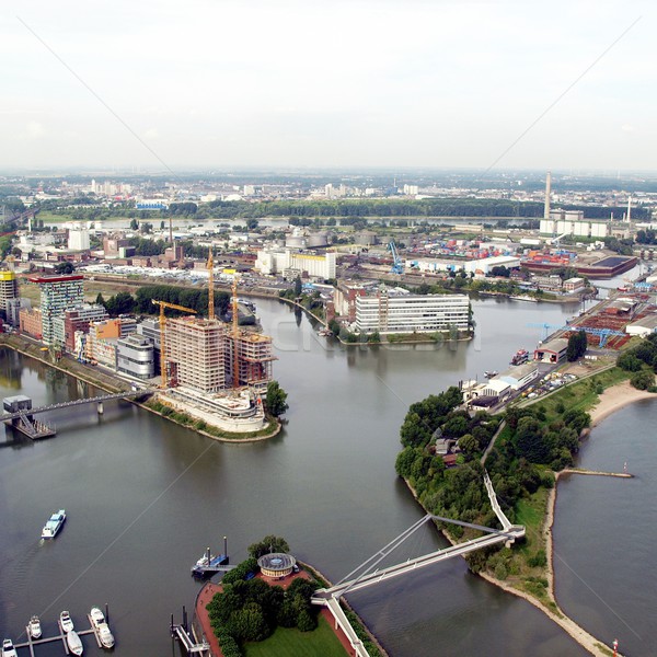 Duesseldorf mediahafen harbour Stock photo © claudiodivizia